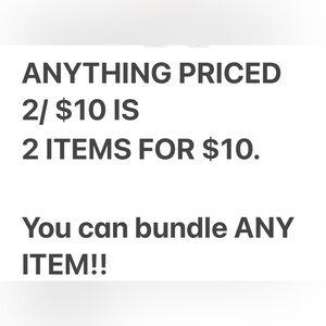 2/$10 Bundle Deal - Mix & Match items marked 2/$10